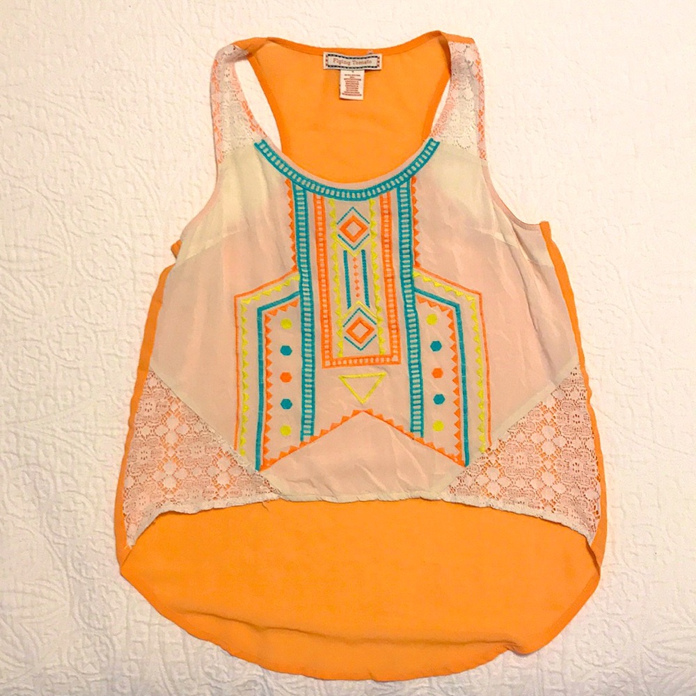 Sleeveless embroidered Flying Tomato Small Top